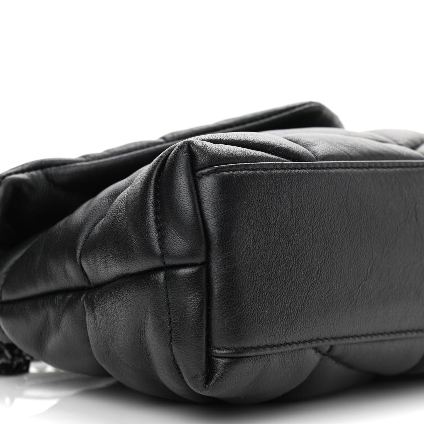 Calfskin Quilted Toy Loulou Puffer Monogram Monochrome Chain Satchel Black