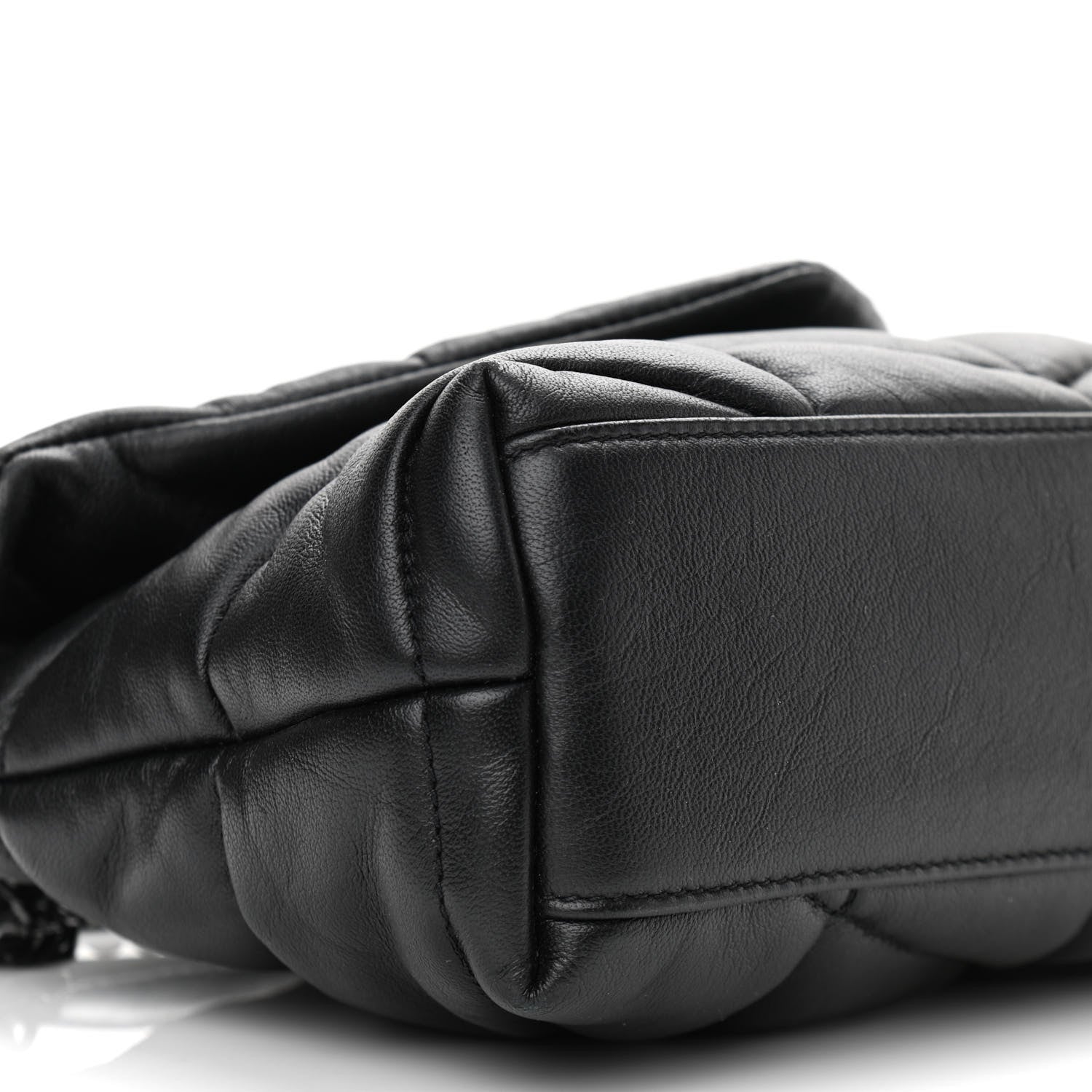 Saint Laurent Calfskin Quilted Toy Loulou Puffer Monogram Monochrome Chain Satchel Black 9 of 10