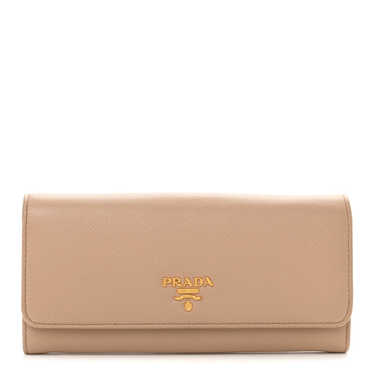 Saffiano Bi-Color Metal Continental Flap Travel Wallet Cammeo Orchidea