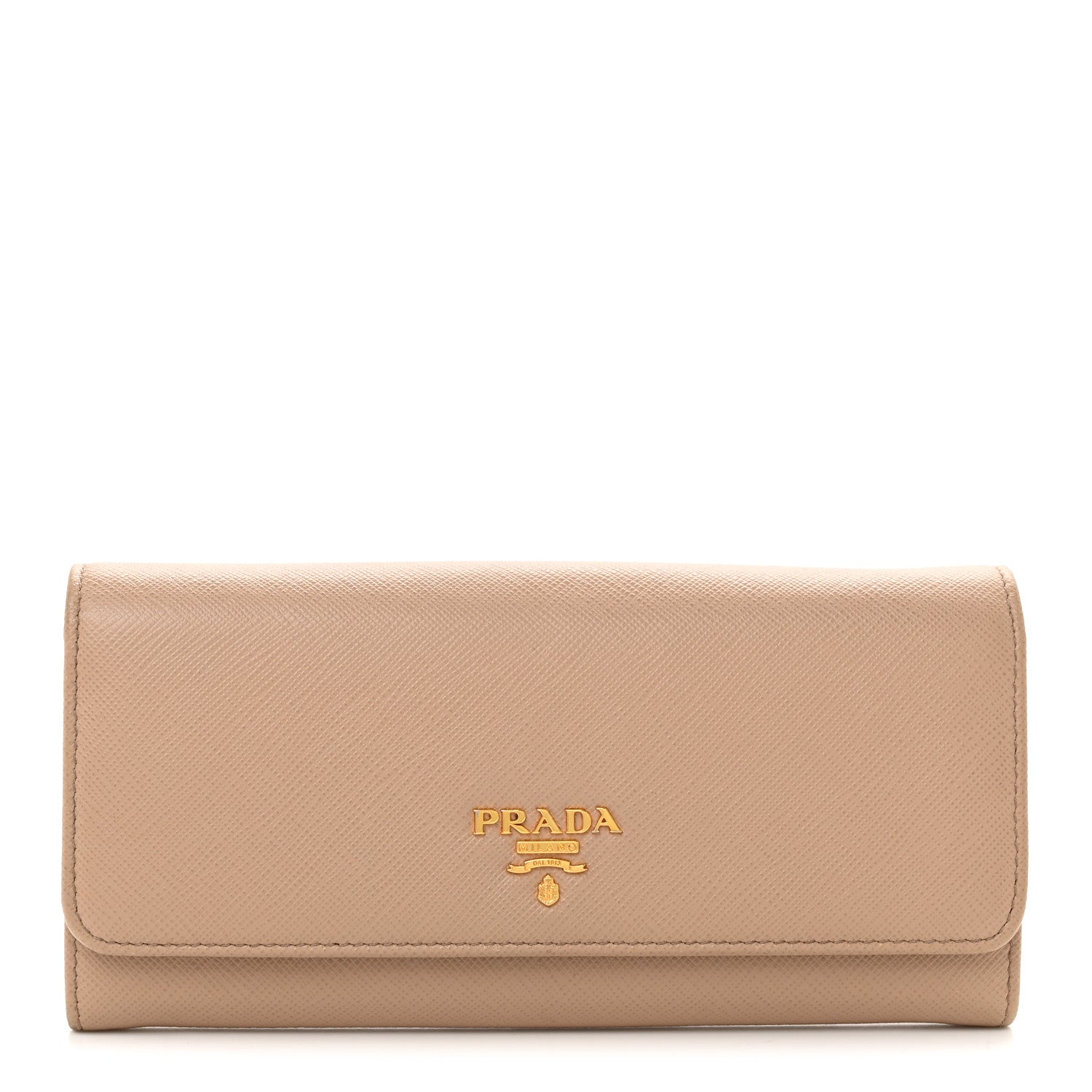 Prada Saffiano Bi-Color Metal Continental Flap Travel Wallet Cammeo Orchidea 1 of 8