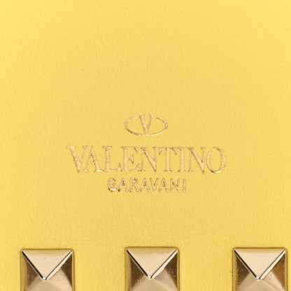 Valentino Garavani Calfskin Rockstud Wallet on Chain Light Yellow 8 of 11