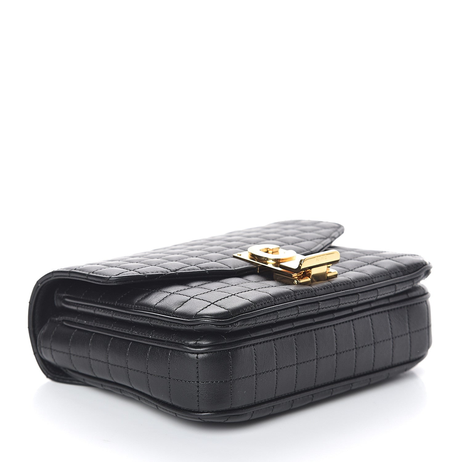 Celine Calfskin Quilted Medium C Bag Black 3 of 7