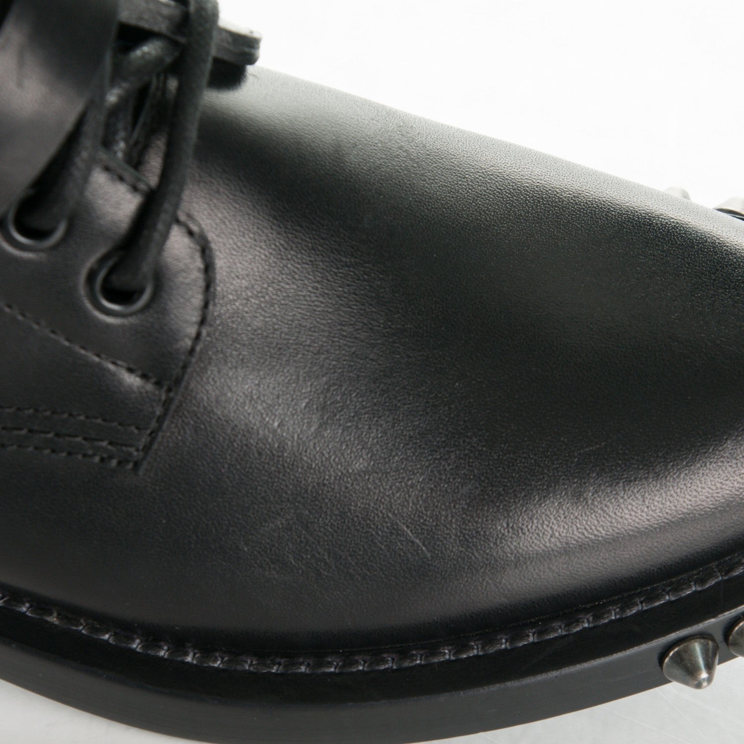 Saint Laurent Smooth Calfskin Studded Ankle Ranger Boots 34.5 Black 10 of 10