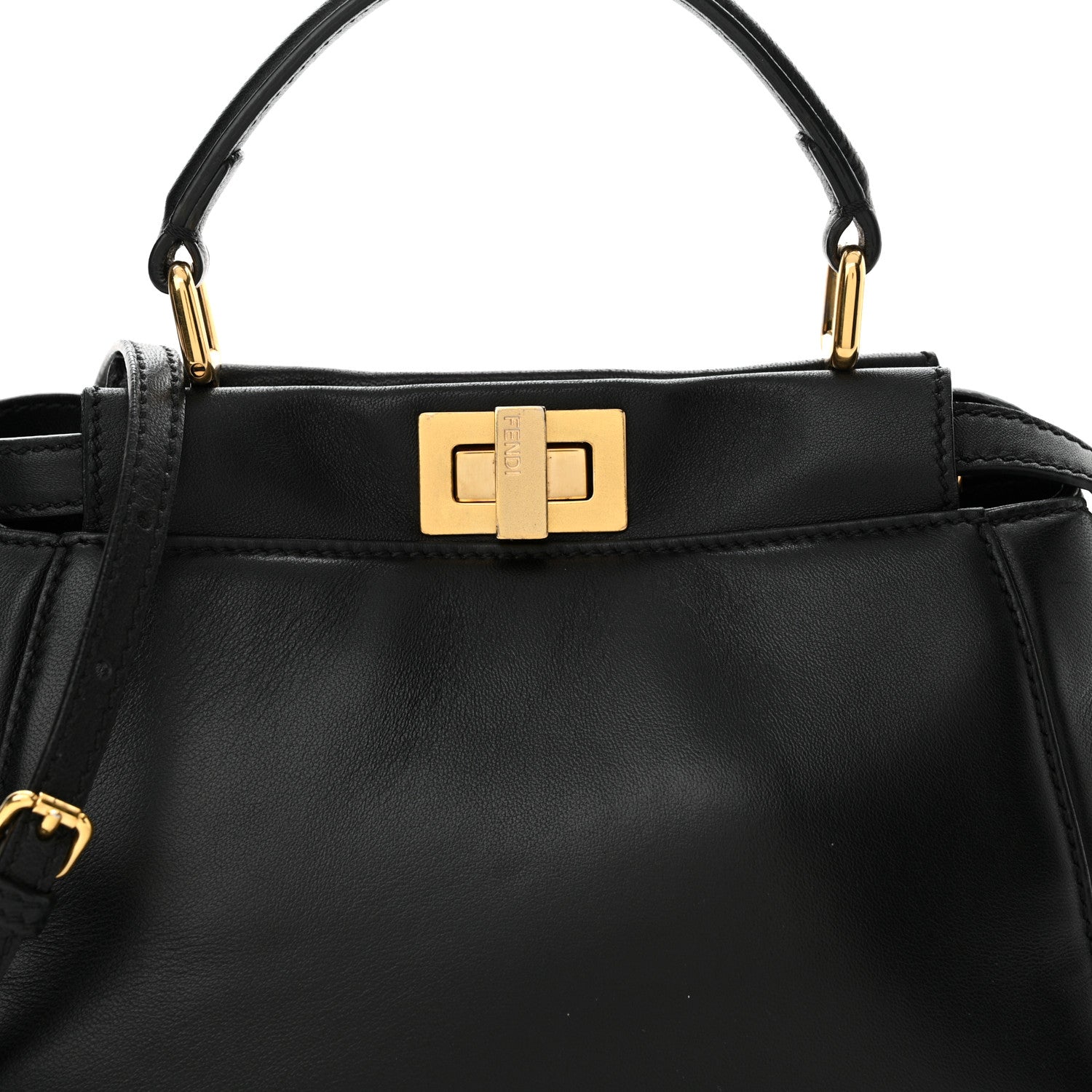 Fendi Nappa Mini Peekaboo Iconic Satchel Black 8 of 10