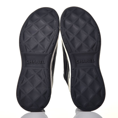 Chanel Velvet Calfskin Mixed Fibers CC Sneakers 38 Black 6 of 9