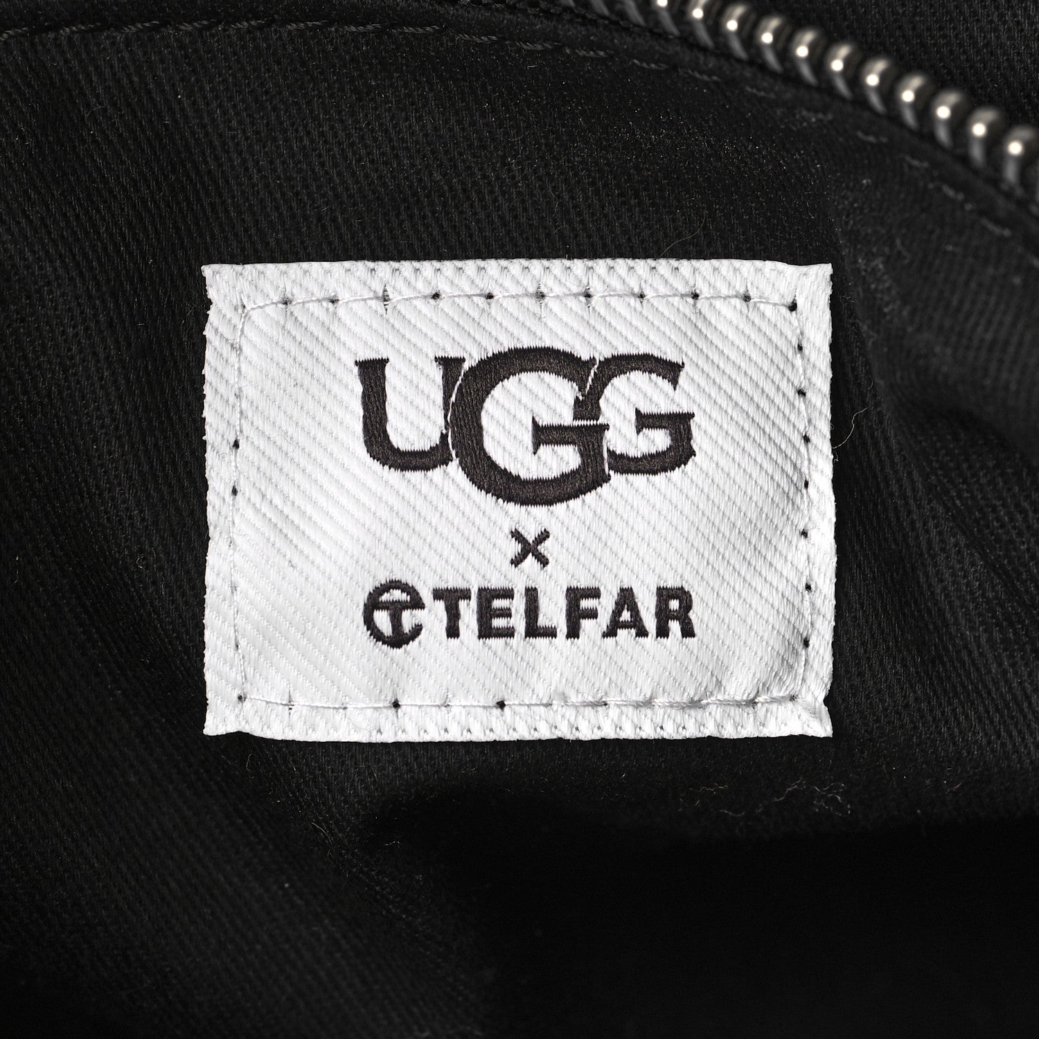 Telfar X UGG Crinkle Patent Shearling Large Shopping Bag Black 6 of 9