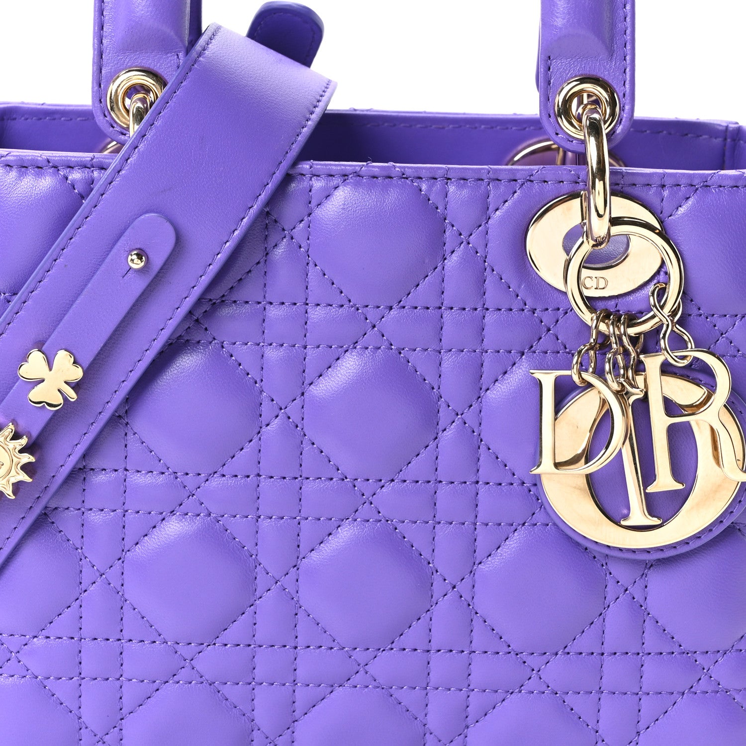 Christian Dior Lambskin Cannage Small My ABCDior Lady Dior Purple 8 of 10