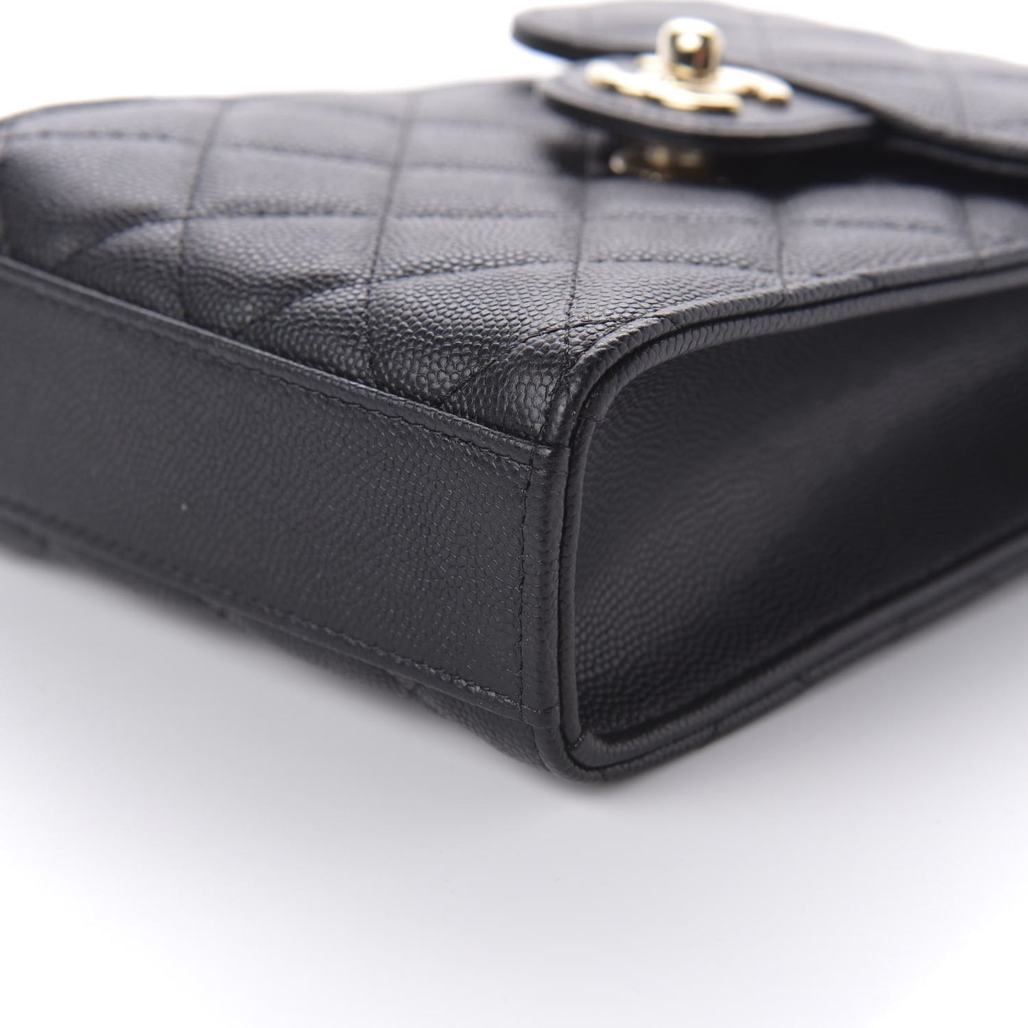 Caviar Quilted Classic Phone Holder Black