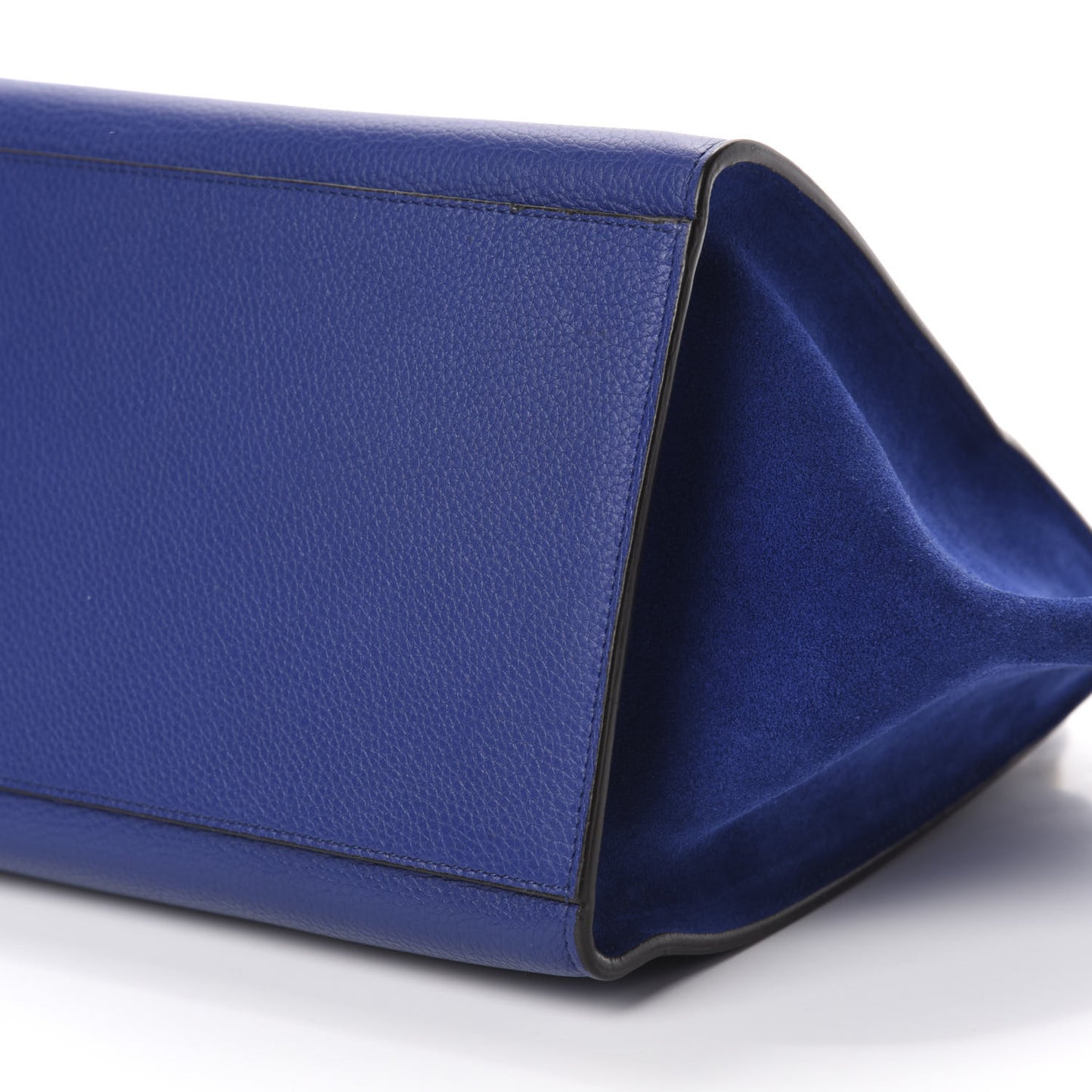 Drummed Calfskin Suede Small Trapeze Indigo