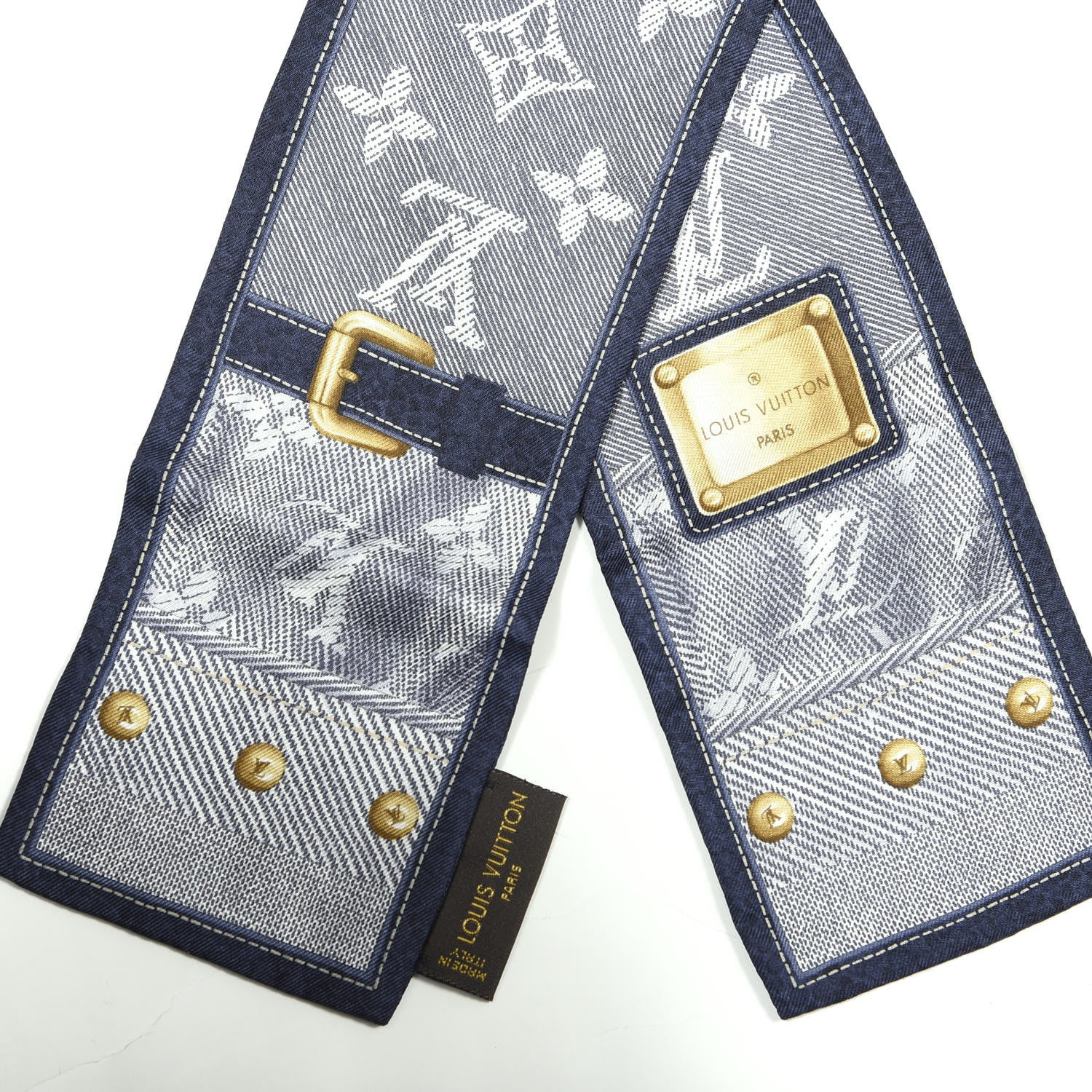 Louis Vuitton Silk Monogram New Denim Bandeau Marine 6 of 6