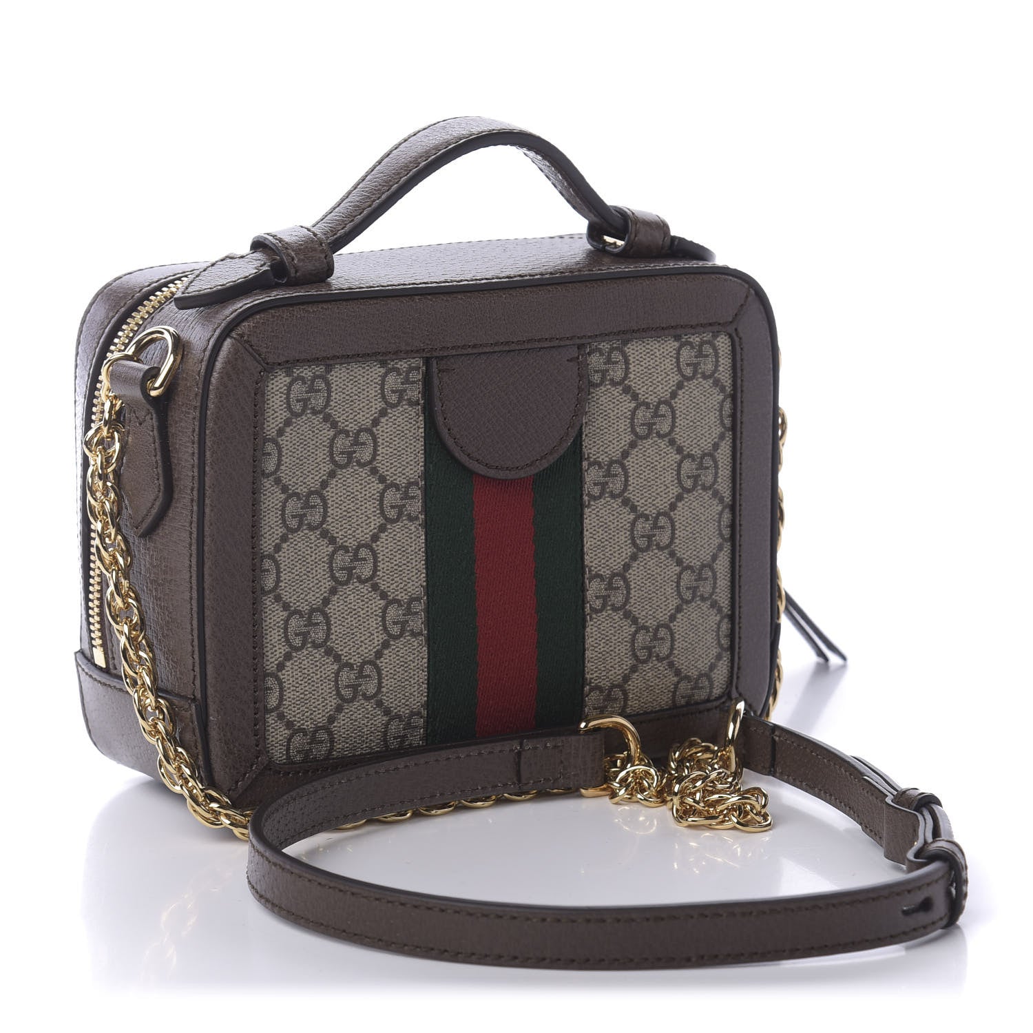 Gucci GG Supreme Monogram Mini Ophidia Top Handle Shoulder Bag Brown 2 of 9