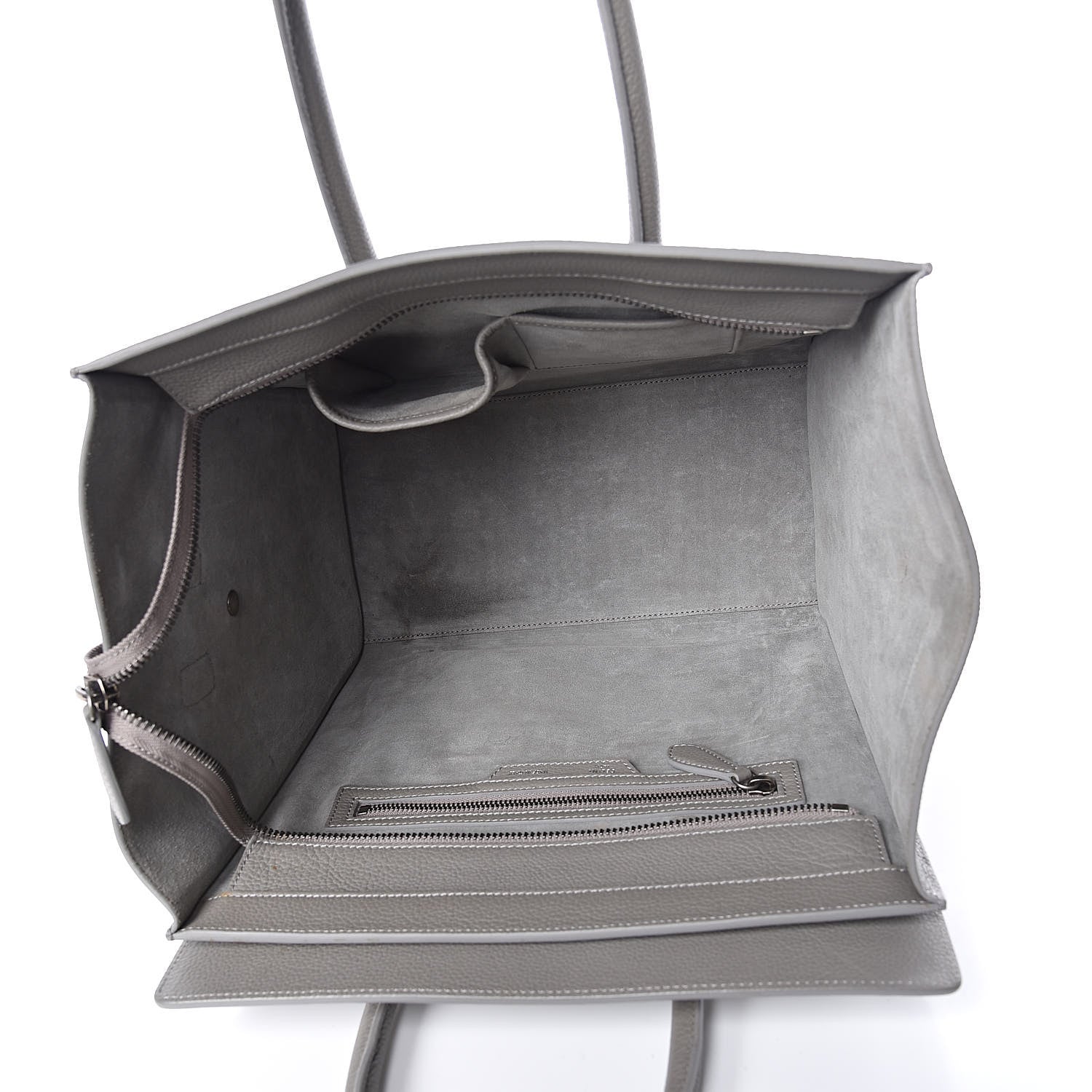 Celine Drummed Calfskin Mini Luggage Souris 5 of 16