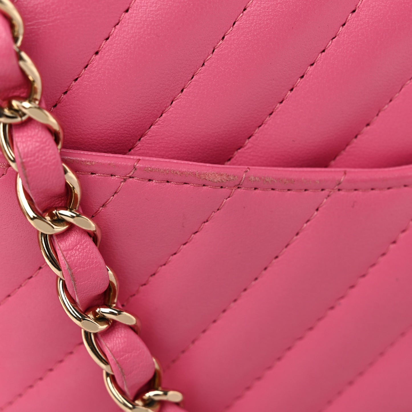 Lambskin Chevron Quilted Small Double Flap Pink