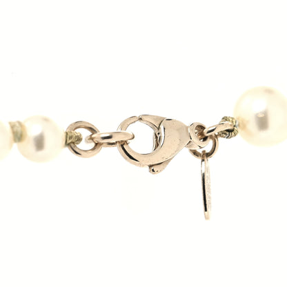 Chanel Crystal Pearl CC Long Necklace Silver 4 of 6