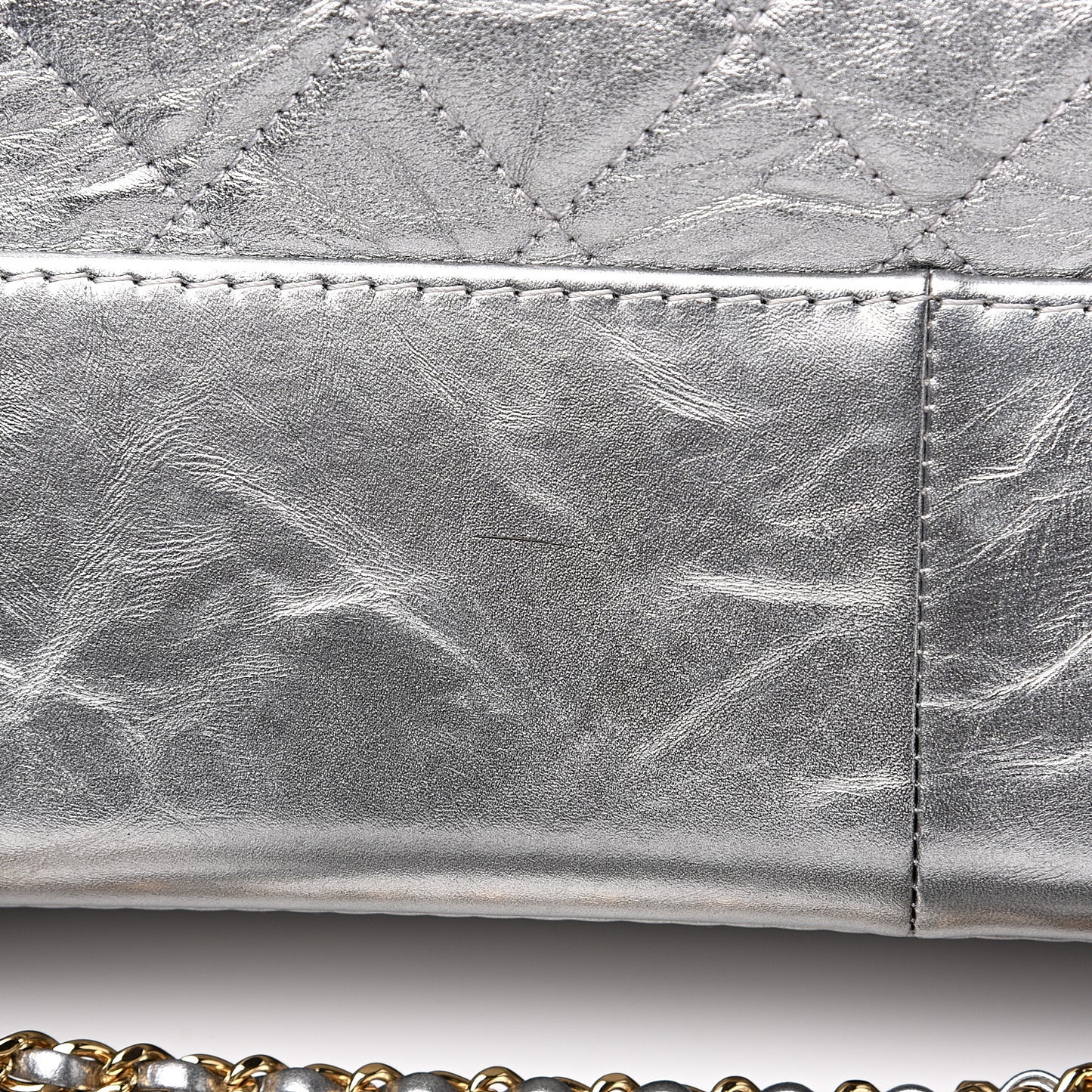 Metallic Lambskin Calfskin Quilted Large Gabrielle Hobo Silver