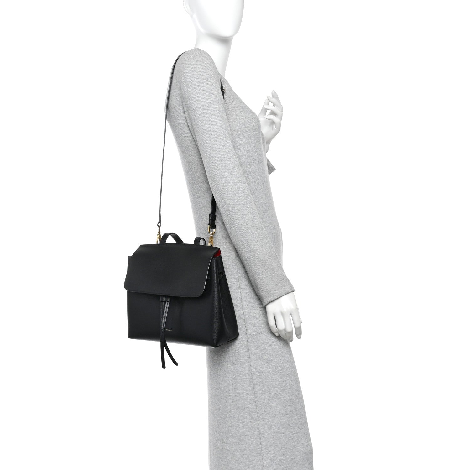 Mansur Gavriel Saffiano Mini Lady Bag Black Flamma 2 of 10