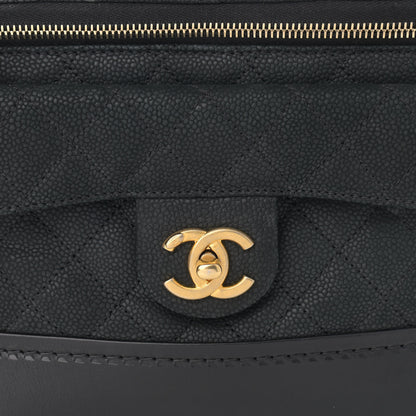 Chanel Iridescent Grained Calfskin Quilted Globe Trotter Vanity Case Black 8 of 12