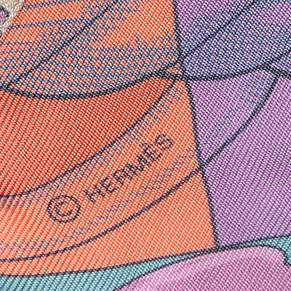 Hermes Silk Cavalleria d'etriers Twilly Celadon Bleu Vieux Rose 4 of 4