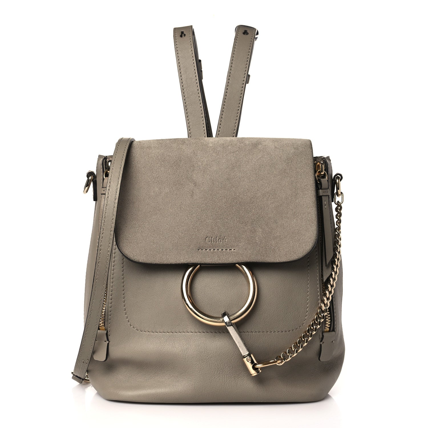 Chloe Suede Calfskin Medium Faye Backpack Motty Grey 1 of 9