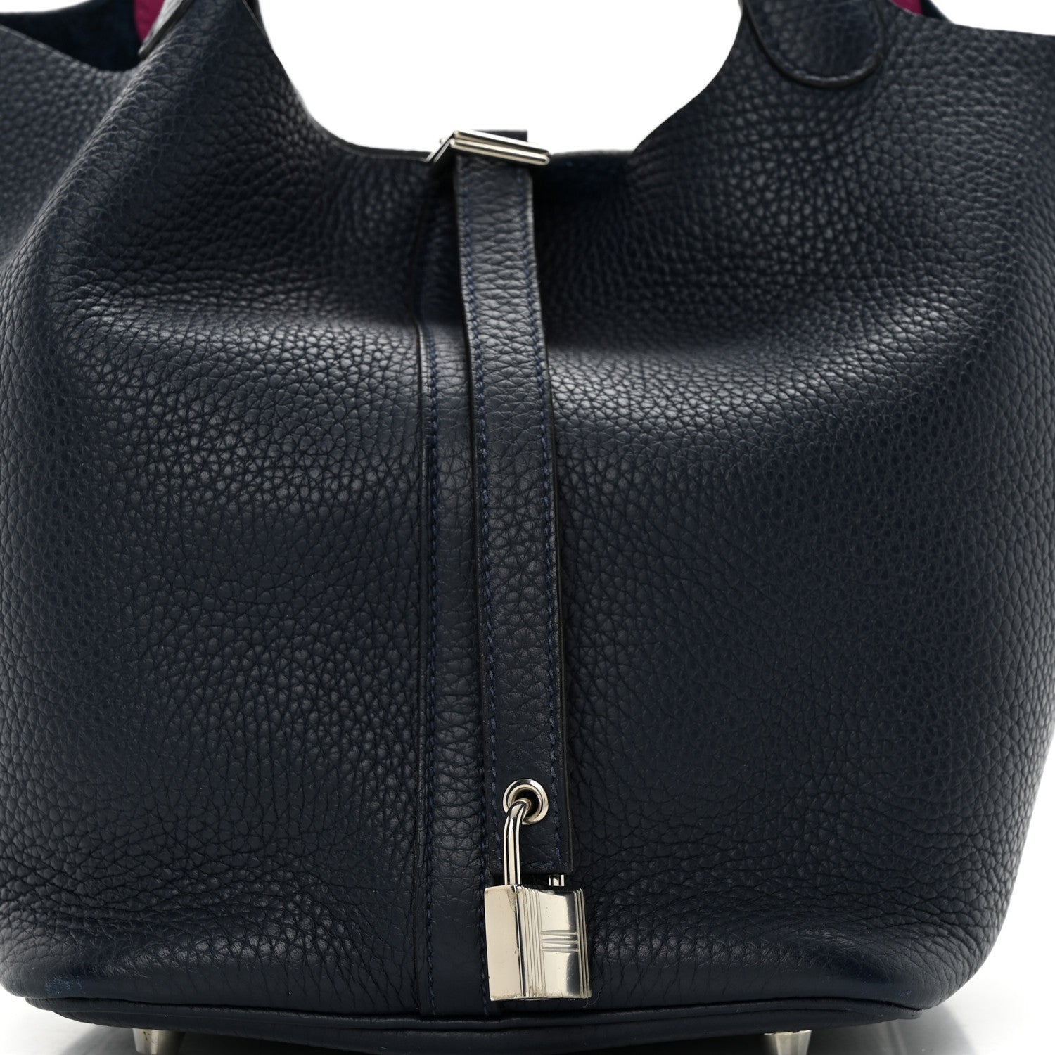 Hermes Taurillon Clemence Swift Eclat Picotin Lock 22 MM Bleu Nuit Rose Pourpre 8 of 10