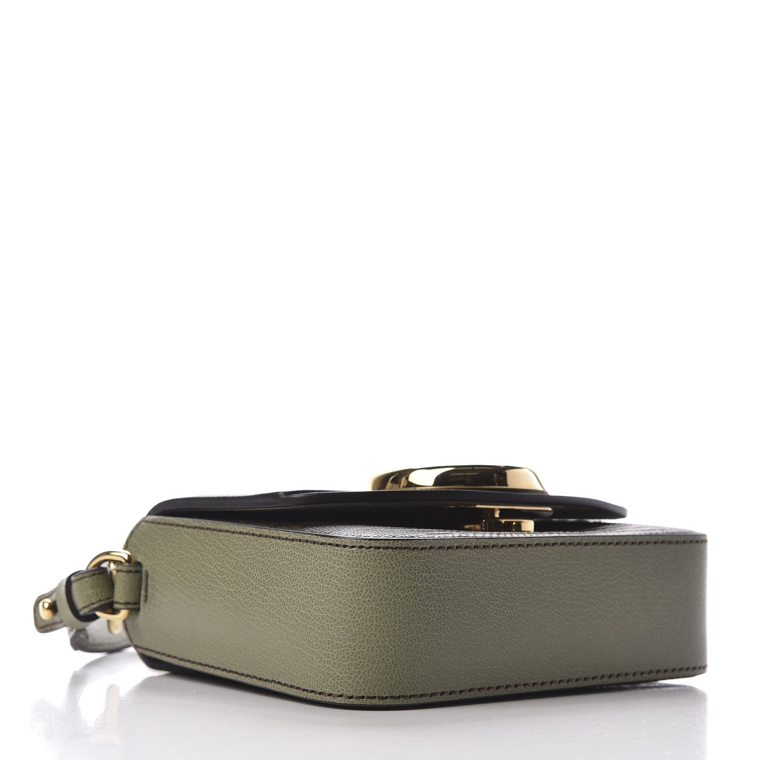 Chloe Goatskin Calfskin Lizard Embossed Mini C Double Carry Antique Green 4 of 9
