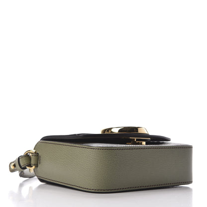 Chloe Goatskin Calfskin Lizard Embossed Mini C Double Carry Antique Green 4 of 9
