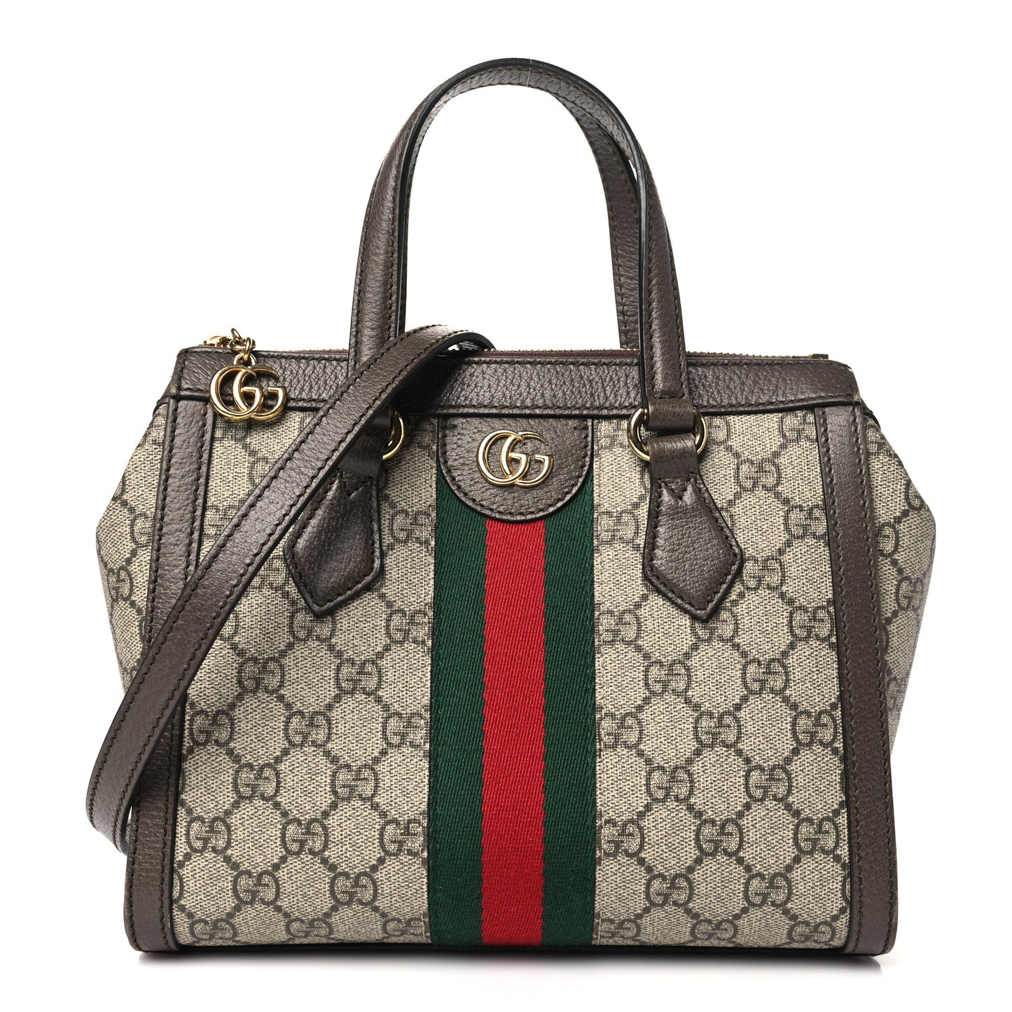 GG Supreme Monogram Small Ophidia Tote Bag Brown