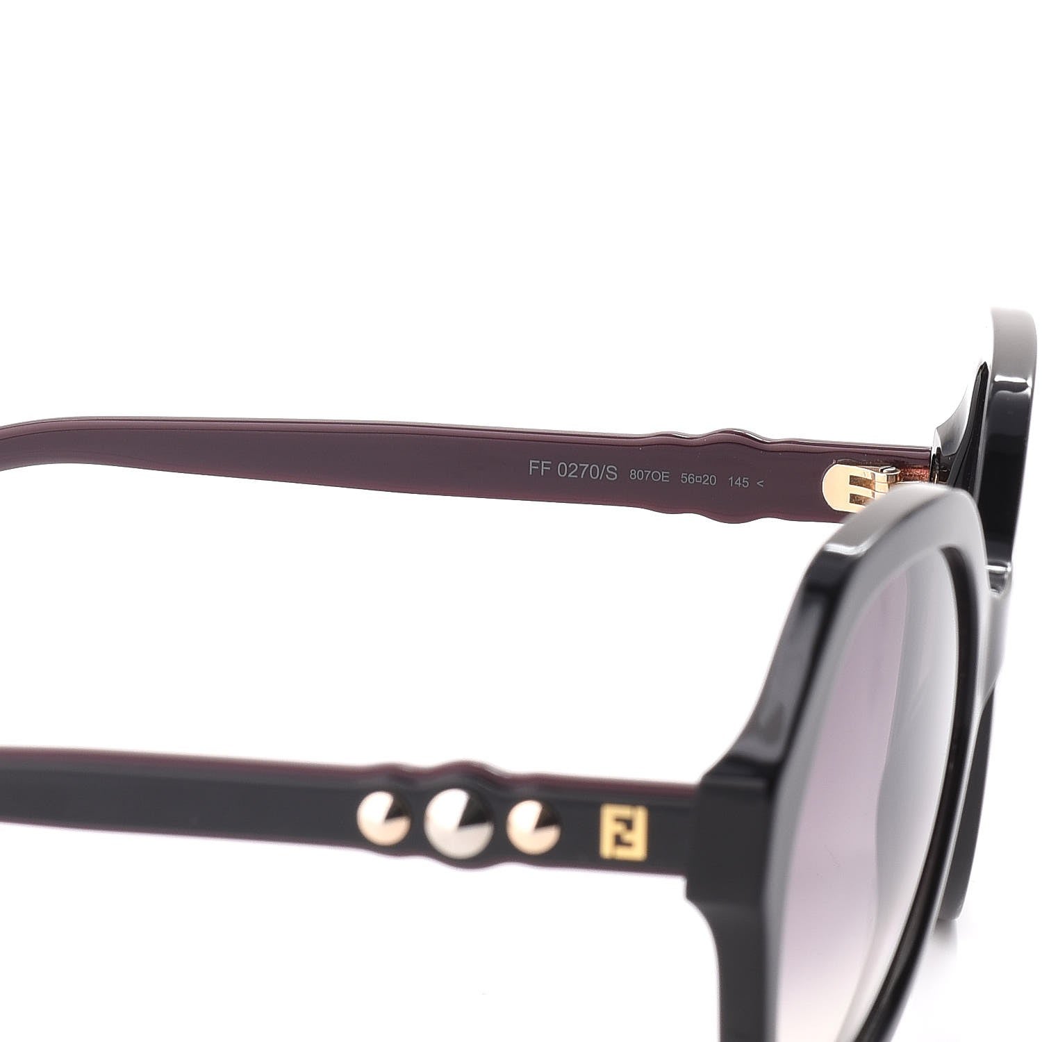 Fendi Studded Hexagon Fun Fair Sunglasses FF 0270/S Black Purple 7 of 9