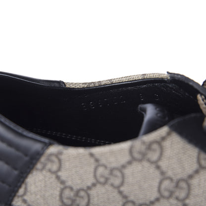 Gucci GG Supreme Monogram Mens Low Top Sneakers 8 Black Beige Ebony 9 of 11