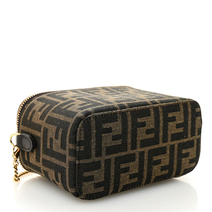 Fendi Vitello Grace Jacquard FF MIni Vanity Bag Tobacco Brown 4 of 10