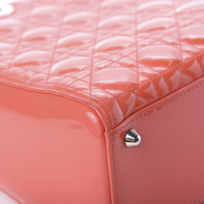 Christian Dior Patent Cannage Large Lady Dior Light Coral 12 of 17