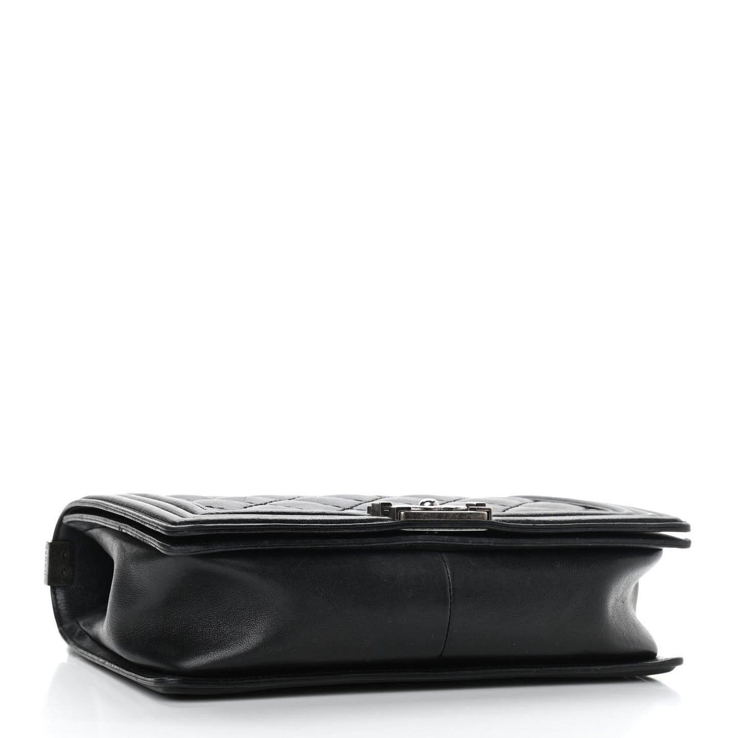 Calfskin Quilted Double Stitch New Medium Boy Flap Black