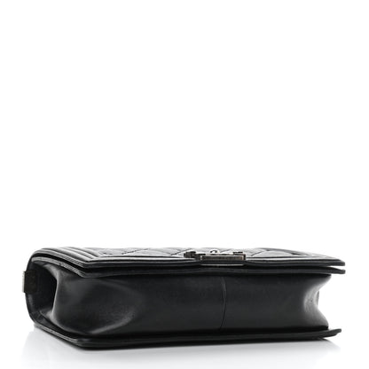 Chanel Calfskin Quilted Double Stitch New Medium Boy Flap Black 4 of 12