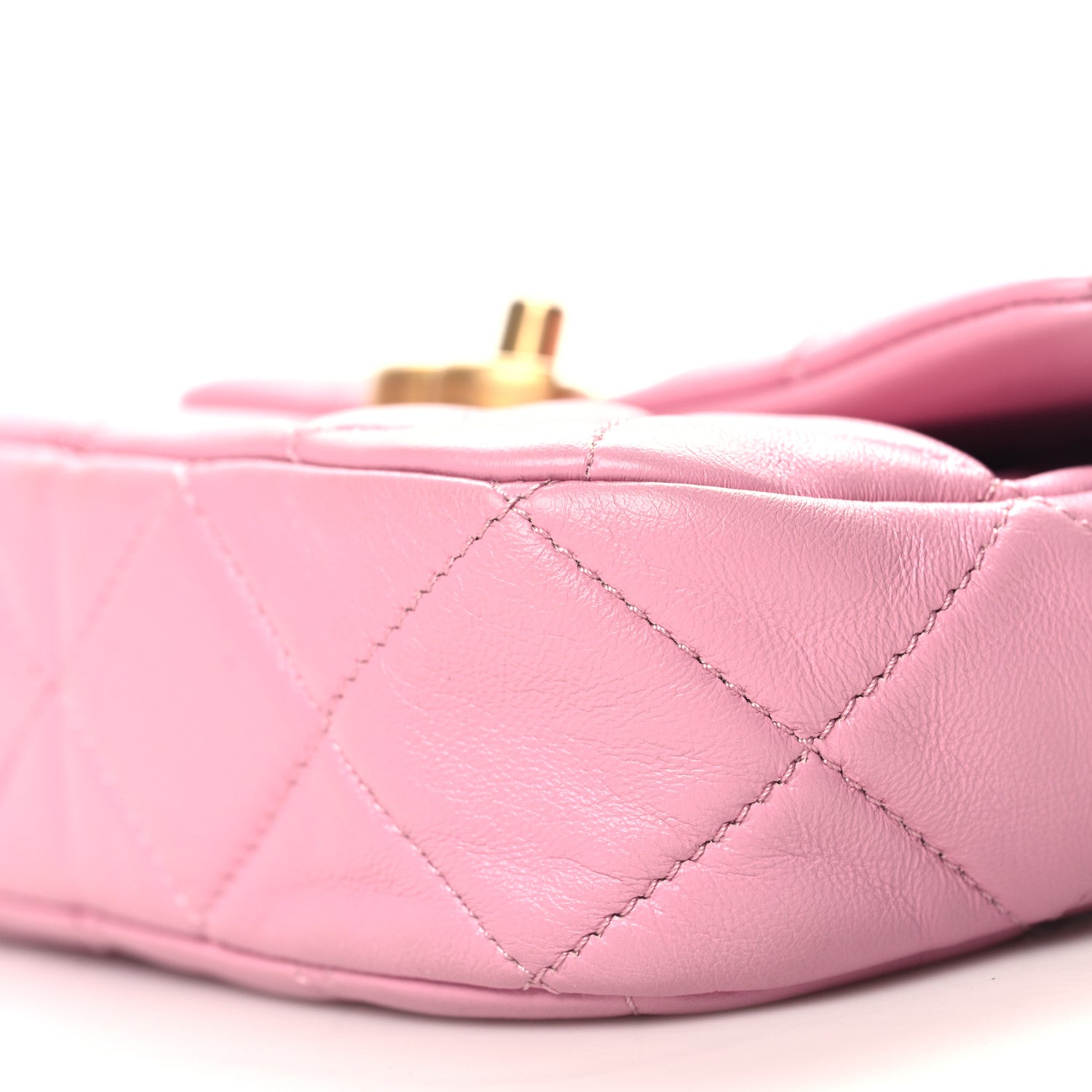 Chanel Lambskin Quilted Mini Lacquered Chain Flap Pink 10 of 10