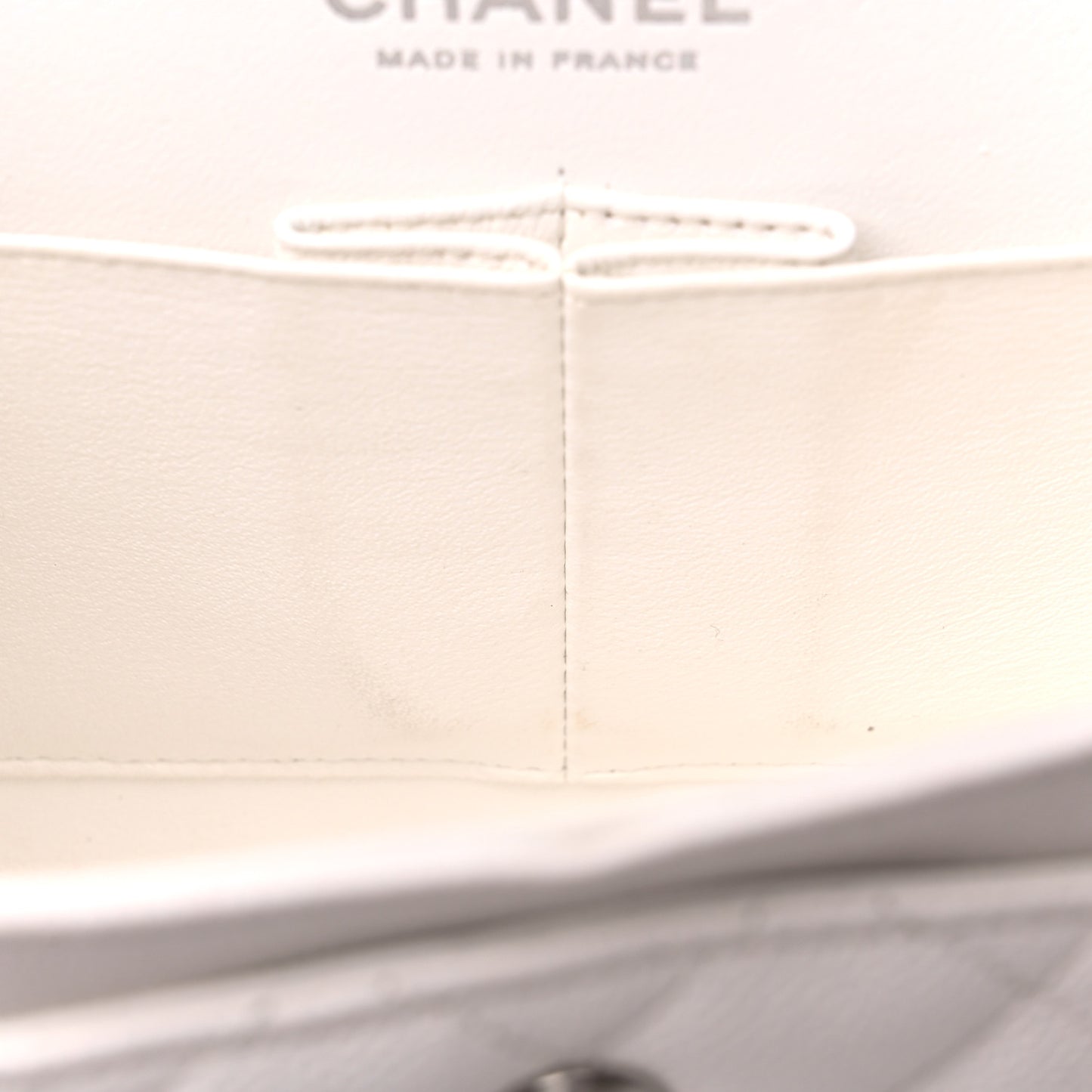 Caviar Quilted Medium Double Flap White