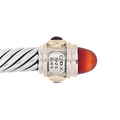 David Yurman Sterling Silver 14K Yellow Gold Carnelian Citrine 5mm Cable Renaissance Bracelet 3 of 3