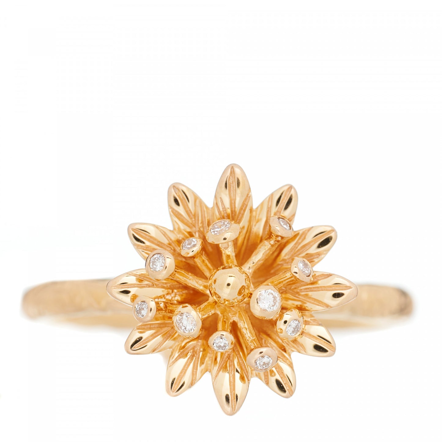 18K Rose Gold Diamond Flora Ring 54 7