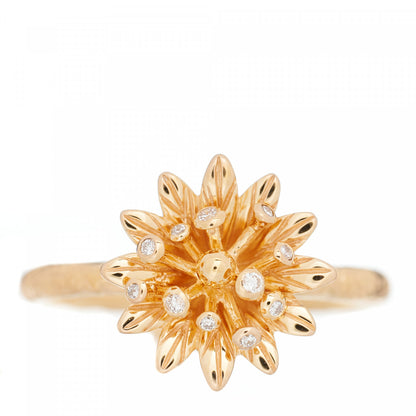 Gucci 18K Rose Gold Diamond Flora Ring 54 7 1 of 8