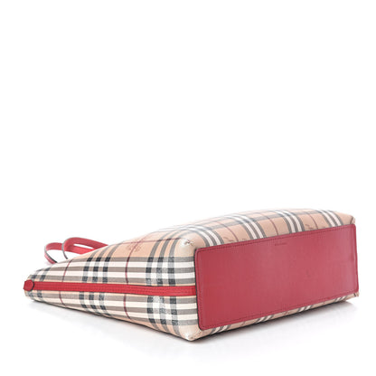 Burberry Haymarket Check Reversible Tote Red 8 of 25