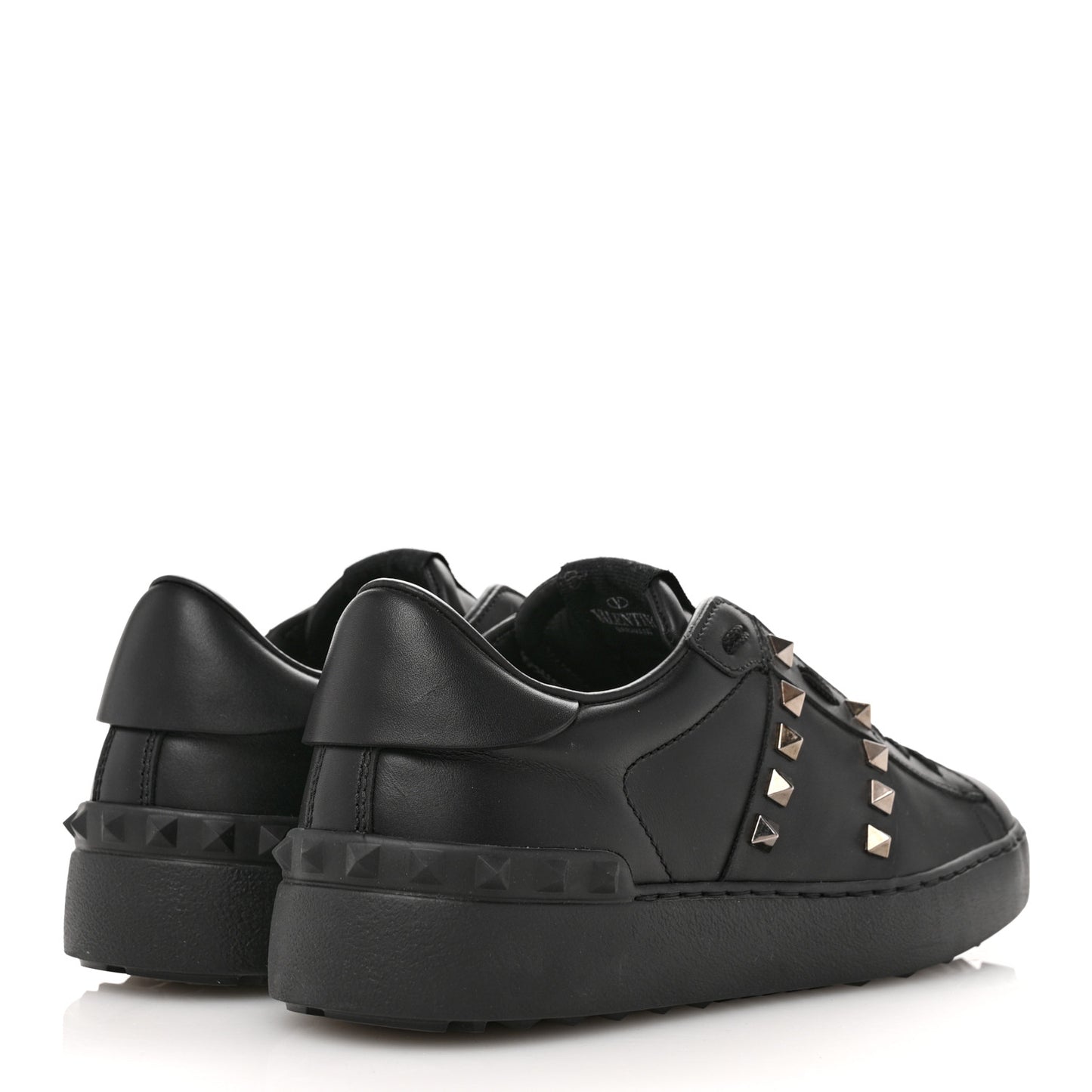 Calfskin Rockstud Untitled Open Sneakers 38.5 Black