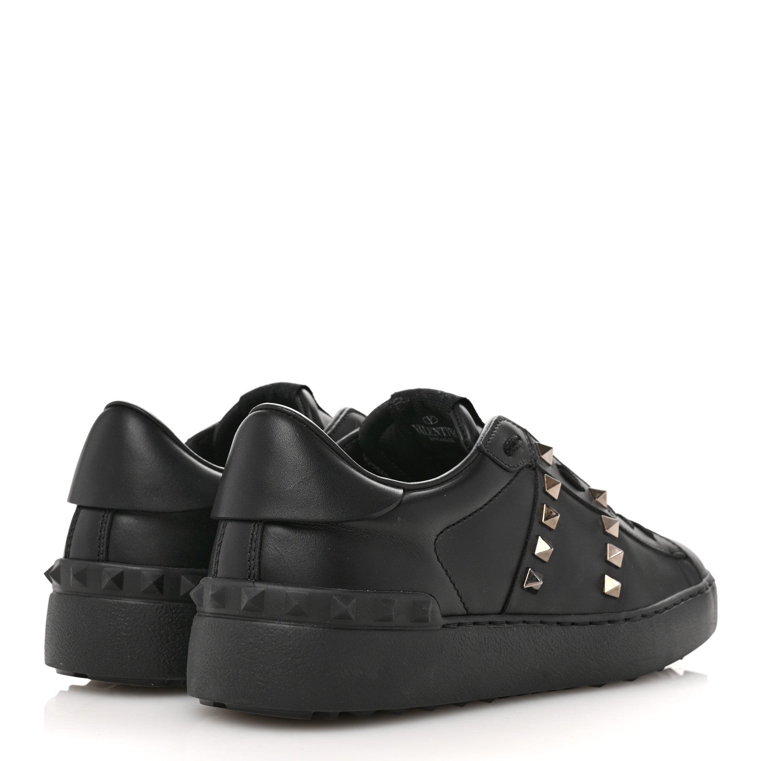 Valentino Garavani Calfskin Rockstud Untitled Open Sneakers 38.5 Black 5 of 10