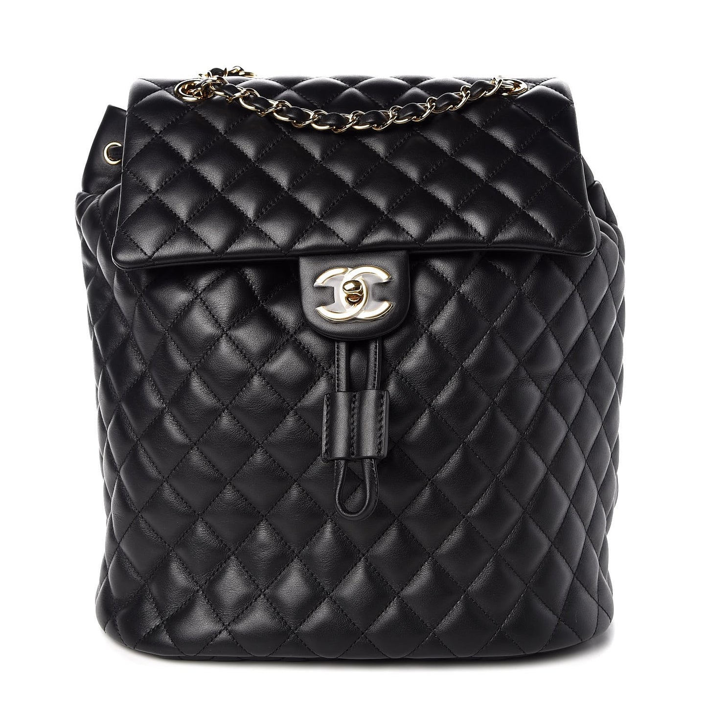 Calfskin Quilted Large Urban Spirit Backpack Black