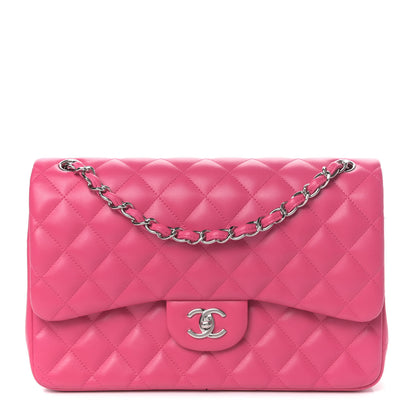 Chanel Lambskin Quilted Jumbo Double Flap Dark Pink 1 of 4
