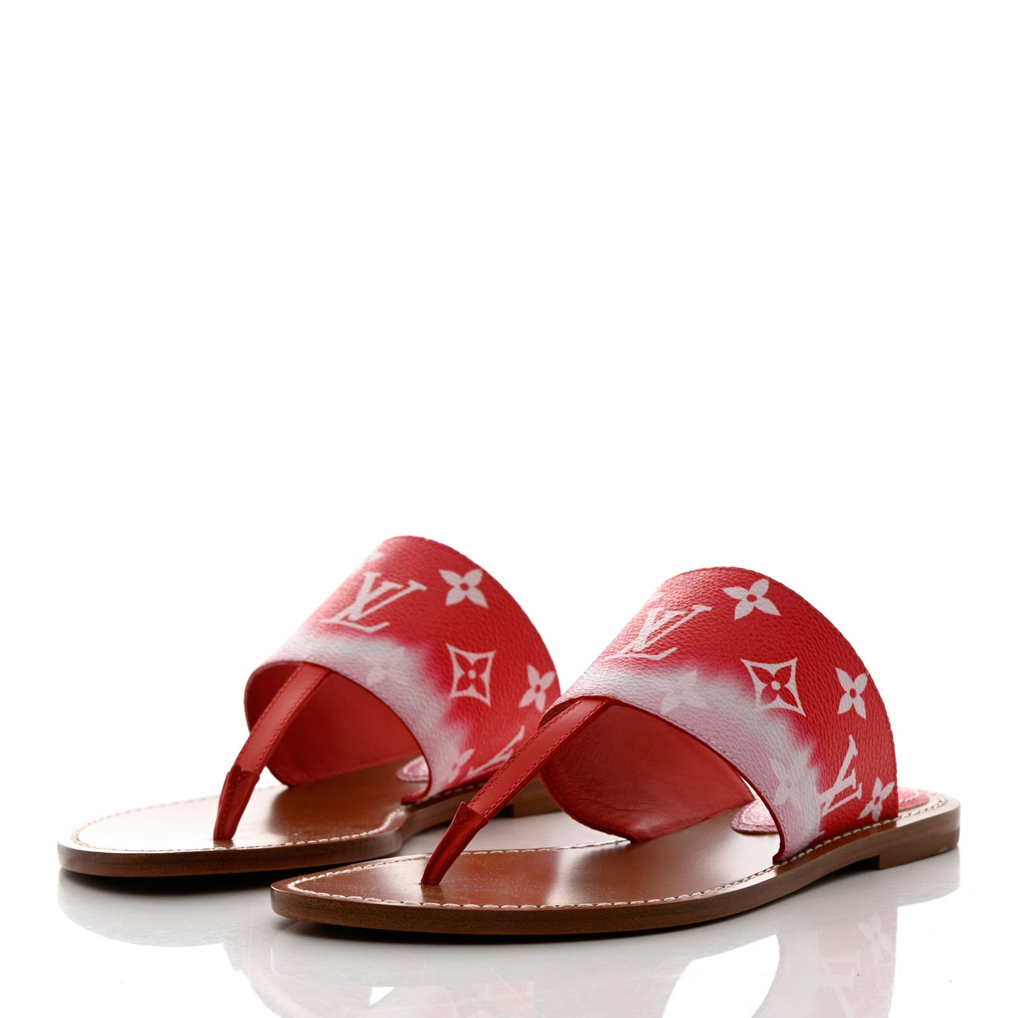 Monogram Escale Palma Sandals 37 Rouge