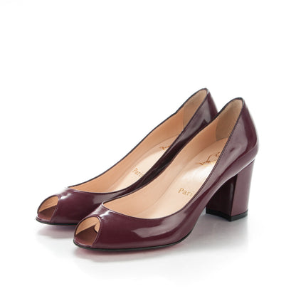 Christian Louboutin Patent Aperto Pumps 37 Wine 3 of 6