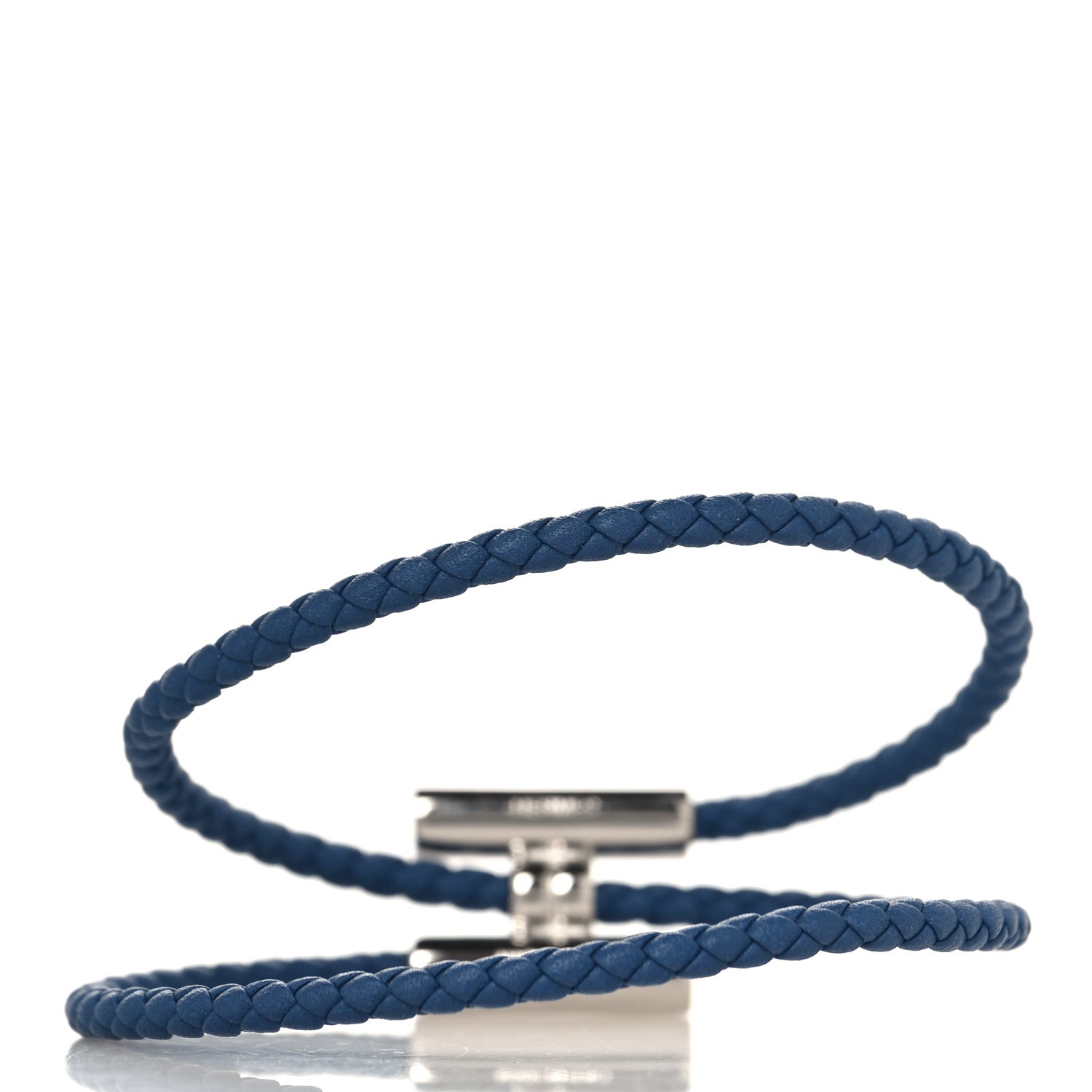 Hermes Swift Double Wrap Cord Tournis Tresse Bracelet Navy 3 of 4