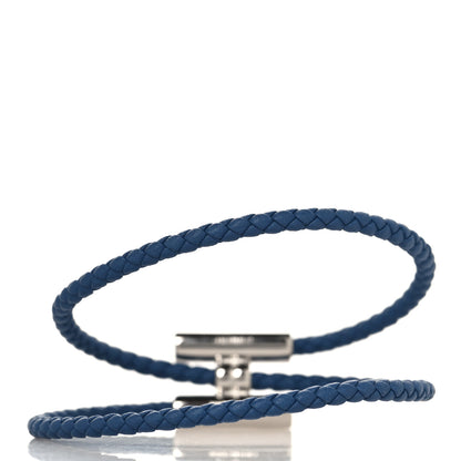 Hermes Swift Double Wrap Cord Tournis Tresse Bracelet Navy 3 of 4