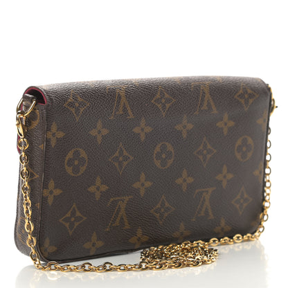 Louis Vuitton Monogram Pochette Felicie Chain Wallet Fuchsia 3 of 15