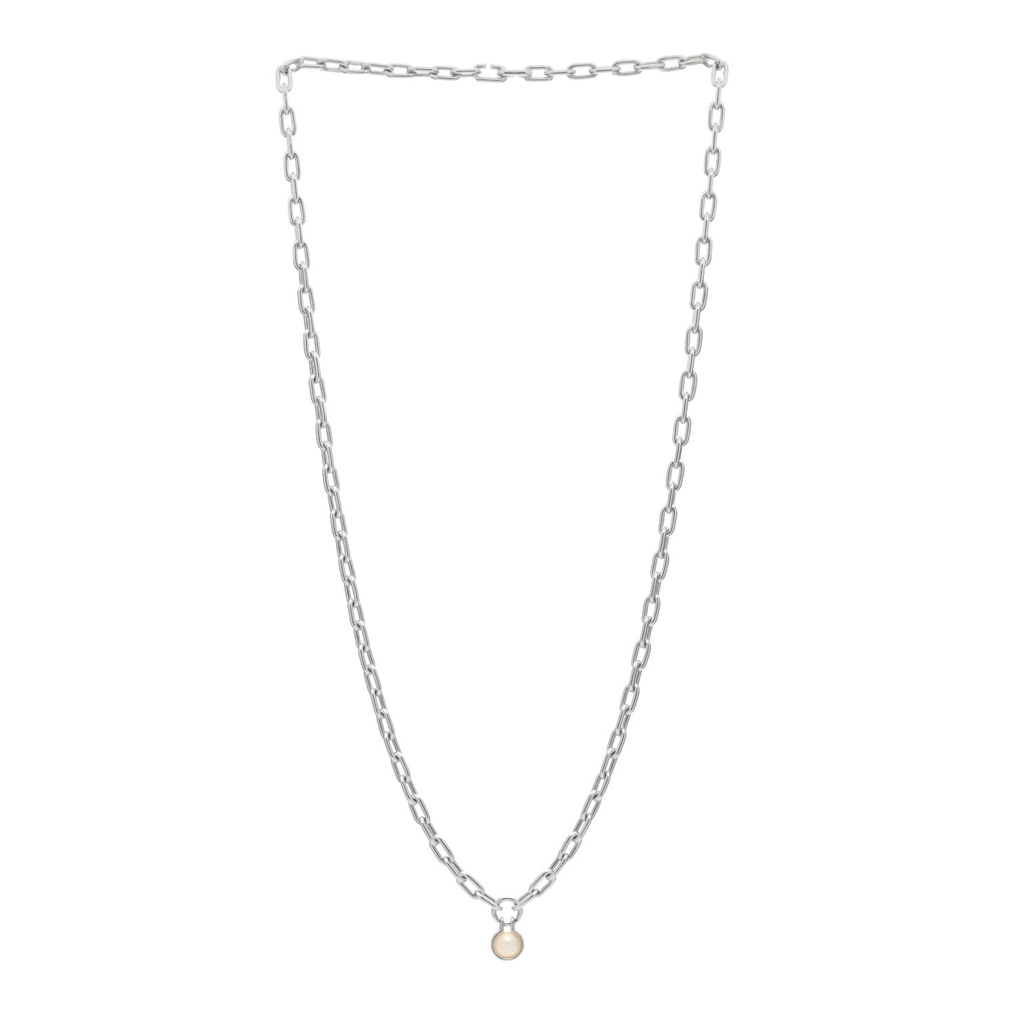 Sterling Silver Pearl HardWear Necklace 32"