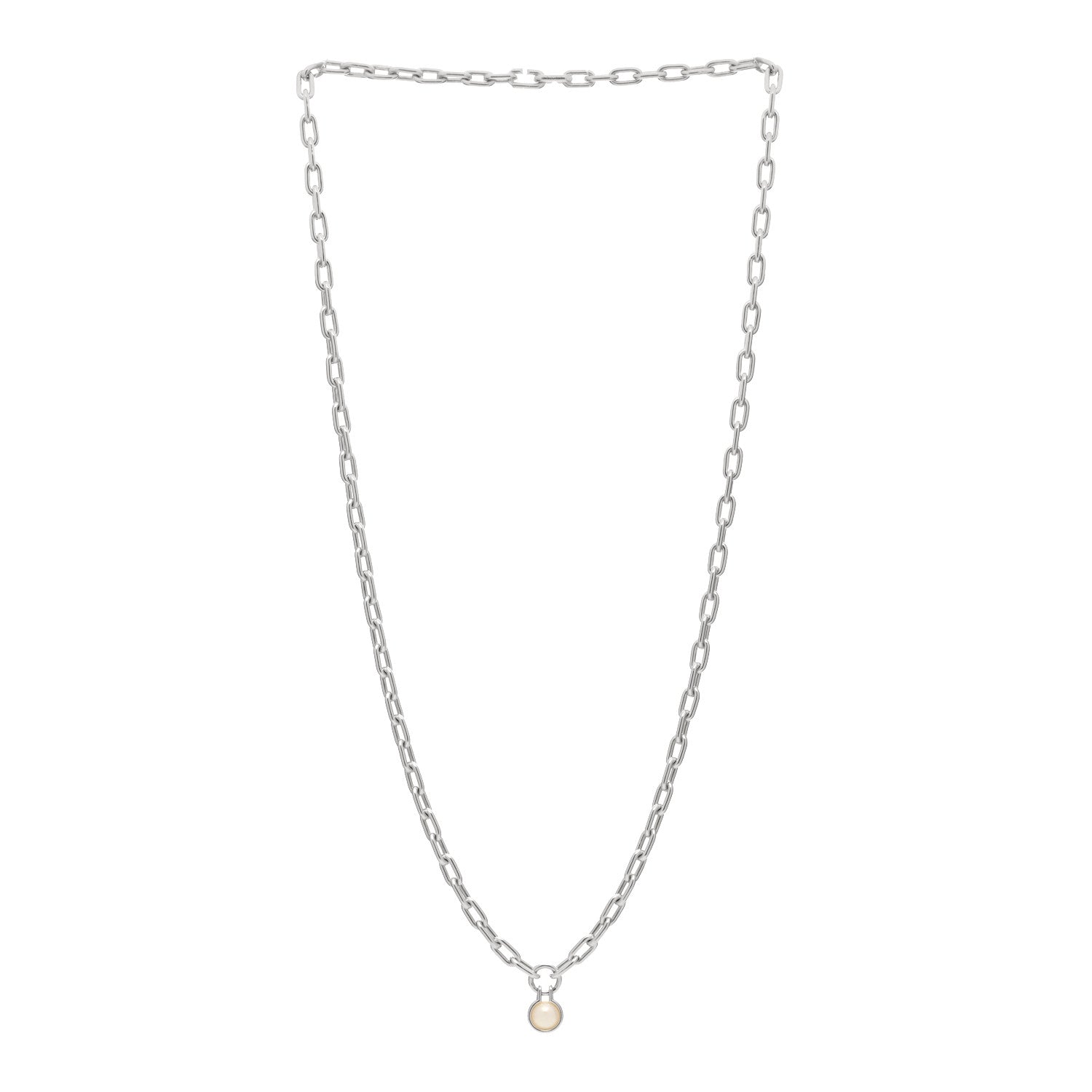 Tiffany Sterling Silver Pearl HardWear Necklace 32" 2 of 3